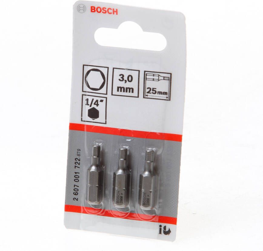 Bosch Accessoires Bit extra-hard HEX 3 25 mm 3st 2607001722
