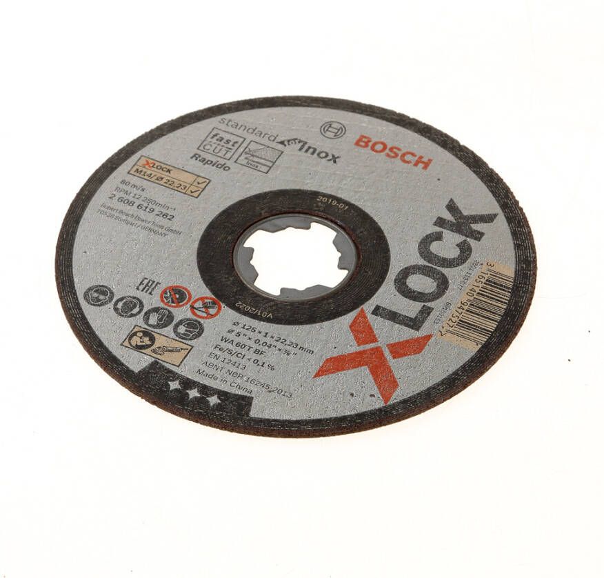 Bosch Accessoires X-LOCK Slijpschijf Standard for Inox 125x1x22.23mm recht 25 stuk(s) 2608619262
