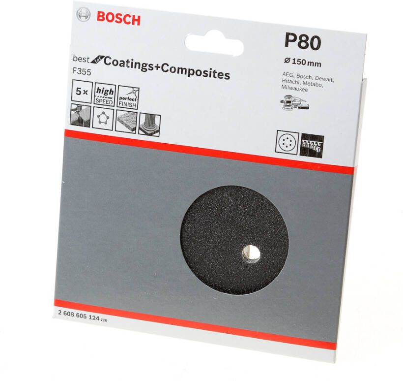 Bosch Accessoires 5 Excenter Ø150mm F355 Best for Coatings+Composite 6 80 2608605124