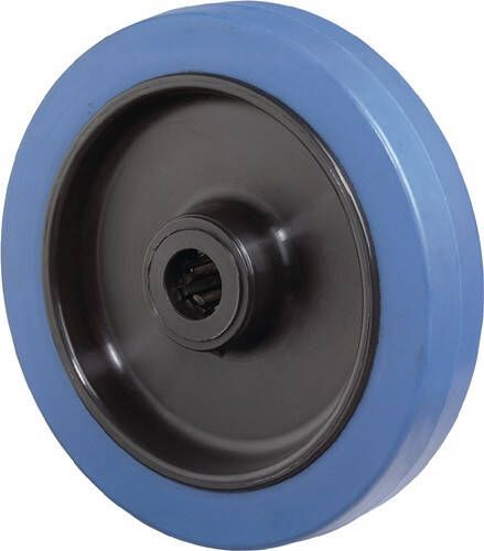 BS Rollen Reserve-wiel | wiel-d. 100 mm draagvermogen 140 kg | rubber blauw | as-d. 12 mm naaflengte 40 mm | 1 stuk B61.101