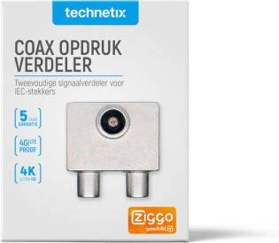 Technetix IEC Opdruk Splitter Coax 5-1218 MHz 2 Uitgangen | 1 stuks TN-PTSX-02-S