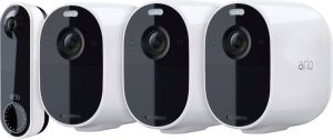 Arlo Essential Beveiligingscamera Wit 3-pack + Wire Free Video Doorbell Wit