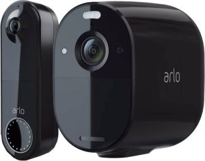 Arlo Pro 4 Beveiligingscamera Zwart + Wire Free Video Doorbell Zwart