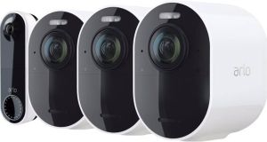 Arlo Ultra 2 Beveiligingscamera 4K Wit 3-Pack + Wire Free Video Doorbell Wit