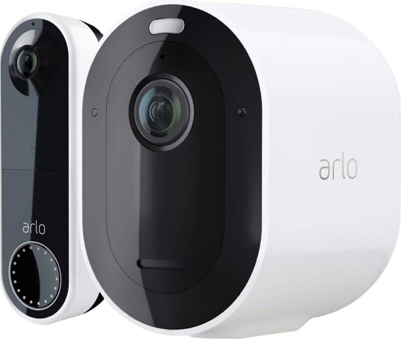 Arlo Ultra 2 Beveiligingscamera 4K Wit 4-Pack + Wire Free Video Doorbell Wit