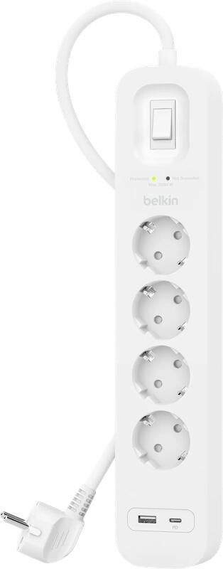 Belkin Surge Protection 4 Outlet 2 Meter Usb C Wit