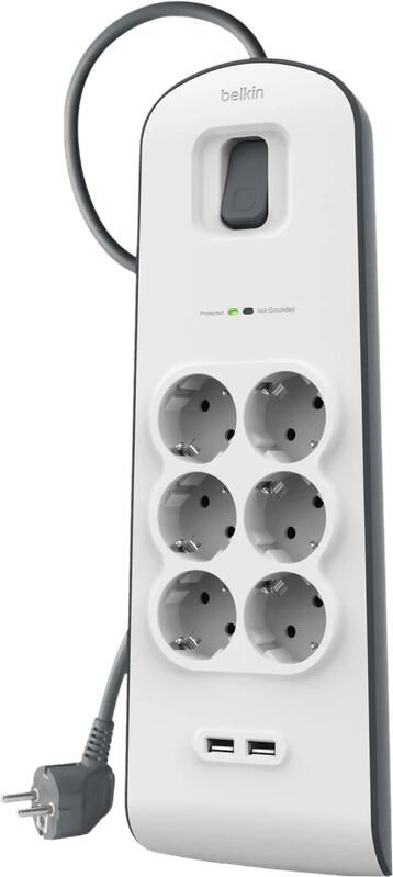 Belkin Surge Protector 6 outlet 2 meter 2x usb