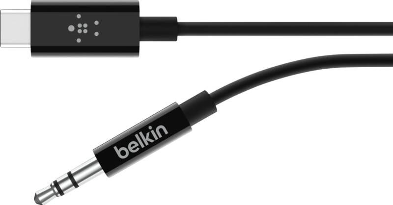Belkin Rockstar Usb C naar 3 5mm Kabel Converter 0 9m Zwart