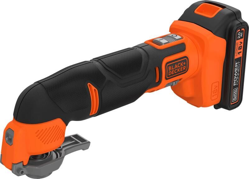 Black+Decker BDCOS18D1K 18V 2.0Ah Oscillerende multitool in koffer | 1 18V 2.0Ah accu + 1A Lader | In koffer | 20 accessoires BDCOS18D1K-QW