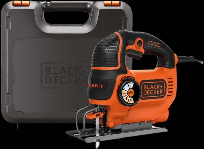 Black+Decker KS801SEK 550W Pendeldecoupeerzaag | In koffer | 1x antisplinterplaatje | 1x Zaagblad KS801SEK-QS