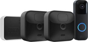 Blink Outdoor IP camera 2-pack + Video Doorbell Zwart