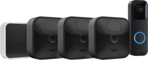 Blink Outdoor IP camera 3-pack + Video Doorbell Zwart