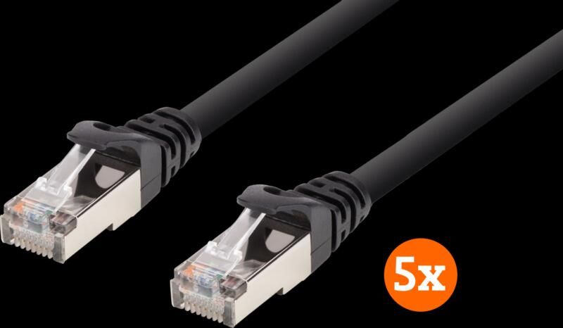 BlueBuilt Netwerkkabel FTP CAT6 3 meter Zwart 5-Pack