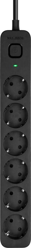 BlueBuilt Stekkerdoos 6-voudig 3 meter Zwart