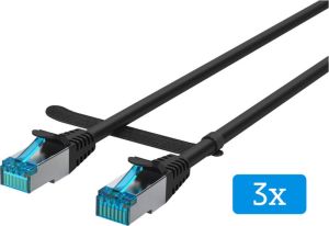 BlueBuilt Netwerkkabel STP CAT6 0 5 meter Zwart 3-Pack