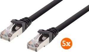 BlueBuilt Netwerkkabel STP CAT6 1 meter Zwart 5-Pack