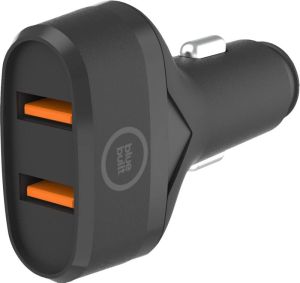 BlueBuilt Quick Charge Autolader met 2 Usb A Poorten 18W Zwart