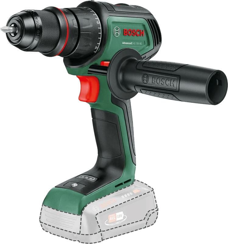 Bosch Groen AdvancedDrill 18V-80 QuickSnap Accuschroefboormachine | Zonder accu en lader 06039E2000