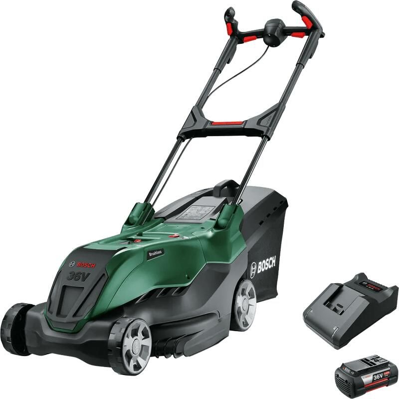 Bosch Groen Accumaaier AdvancedRotak 36V-40-650 | 1 x 36 V Li-Ion accu 4 0 Ah accu + AL 36V-20 lader | opvouwbare opvangbak 06008B9F00