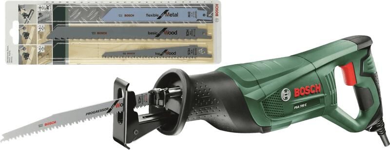 Bosch Groen PSA 700 E reciprozaag | + extra zaagbladen 06033A7001