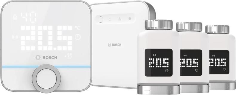 Bosch Slimme Radiatorknoppen 3-Pack + Slimme Kamerthermostaat + Smart Home Controller