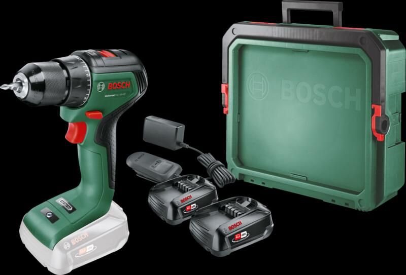 Bosch UniversalDrill 18V-60 + 2.5 Ah Accu (2x) + Systembox S