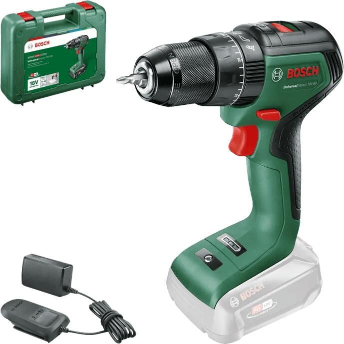 Bosch Groen UniversalImpact 18V-60 | Accuklopboorschroevendraaier | met twee standen | Excl. Accu en Lader 06039D7100