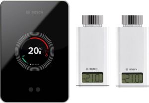 Bosch EasyControl CT200 zwart + 2x EasyControl Smart Radiator Thermostat RT10-RF