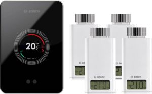 Bosch EasyControl CT200 zwart + 4x EasyControl Smart Radiator Thermostat RT10-RF