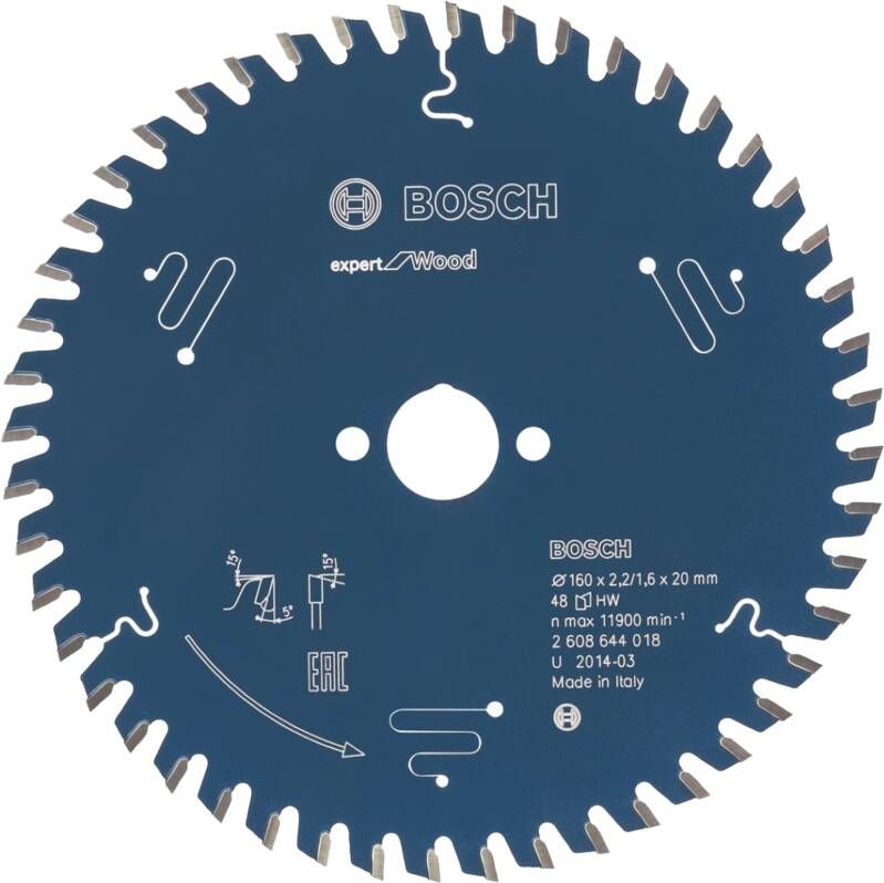 Bosch Expert Wood Zaagblad voor Hout 165x20x2 6mm 48T