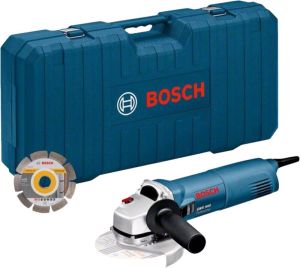 Bosch Blauw GWS 1400 Haakse slijper | 1.400w | + diamantschijf in koffer