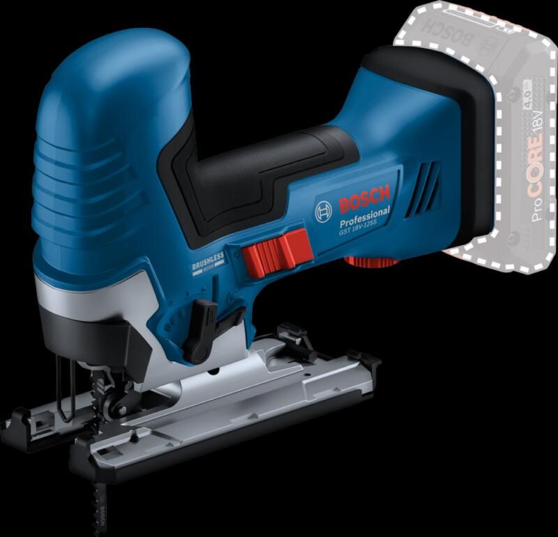 Bosch Blauw GST 18V-125 S Professional | Accu Decoupeerzaag | Zonder accu en lader | In doos 06015B2001 - Foto 1