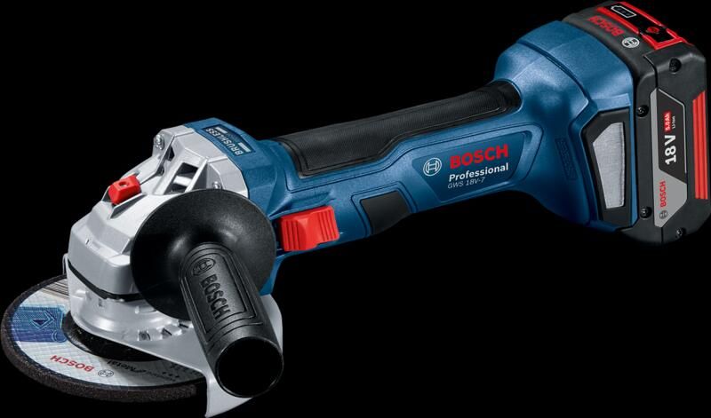 Bosch Blauw GWS 18V-7 Professional 18V Accu Haakse slijpmachine | 4.0Ah accu&apos;s 06019H9005 - Foto 2