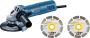 Bosch Blauw GWS 880 Professional Haakse slijper | 125mm | + 2 diamantschijven in koffer 060139600B - Thumbnail 3