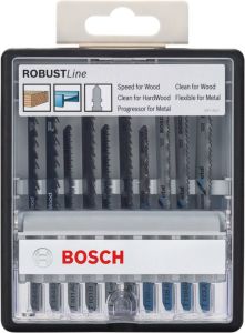 Bosch 10-delige Robust Line decoupeerzaagbladenset Wood and Metal T-schacht 1st