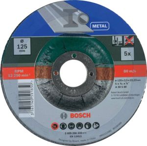Bosch Slijpschijf Metaal 125 mm 5 stuks