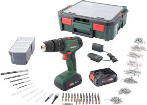 Bosch Groen UniversalImpact 18V | Accuklopboorschroevendraaier | 1.5 Ah + 2.5 Ah accu + lader | + SystemBox en accessoires 06039D4107