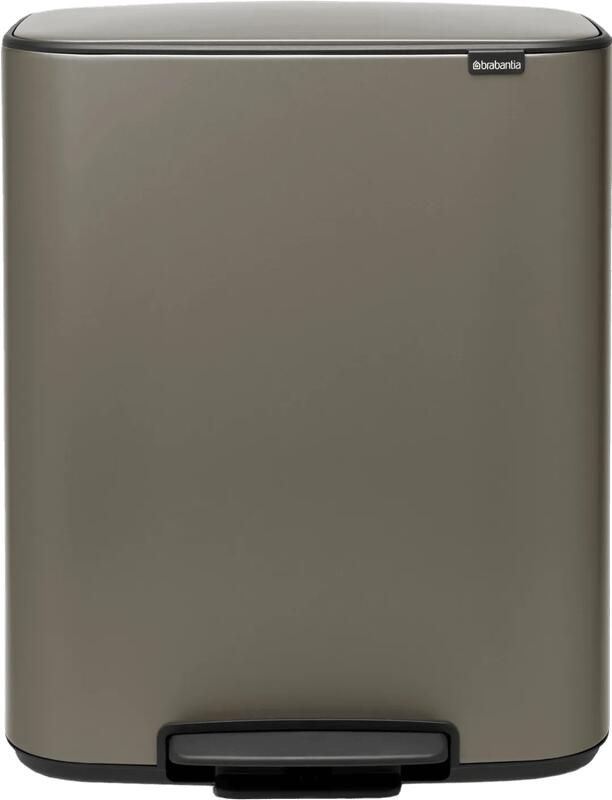 Brabantia Bo Pedal Bin 2 x 30 Liter Platinum