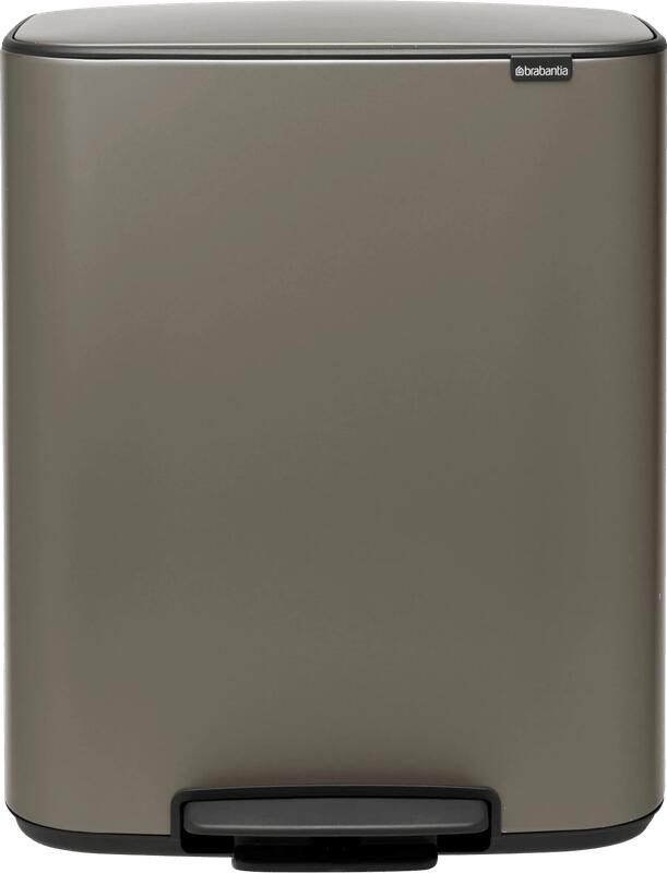 Brabantia Bo Pedal Bin 60 Liter Platinum