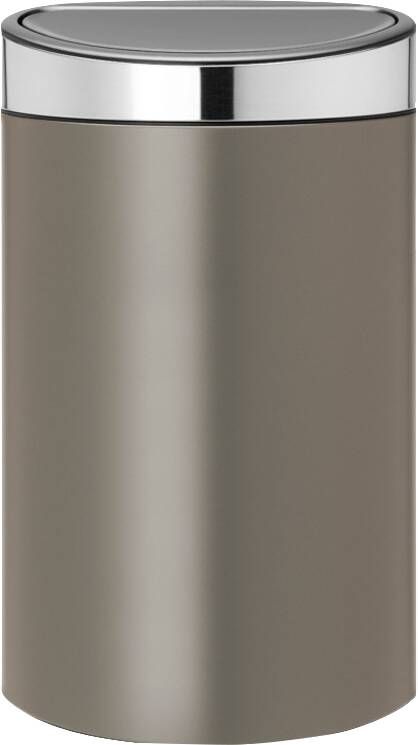 Brabantia Touch Bin 40 Liter Platinum Matt Steel deksel
