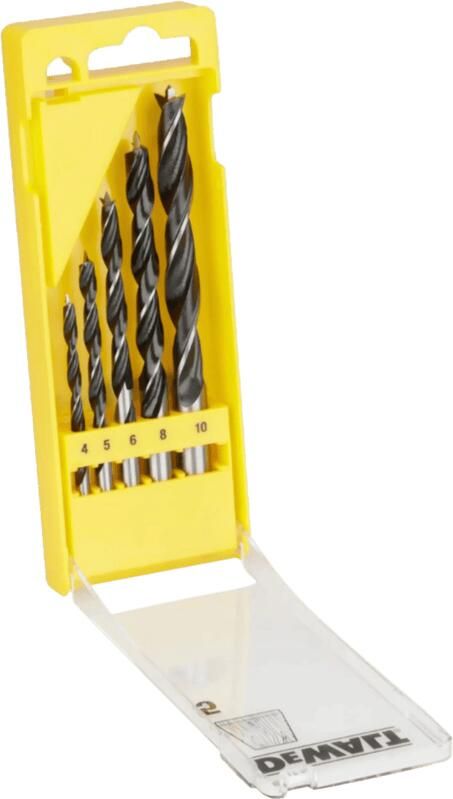 DeWalt Accessoires Cassette 5-delig houtspiraalboor (Ø4mm-10mm) DT4535-QZ