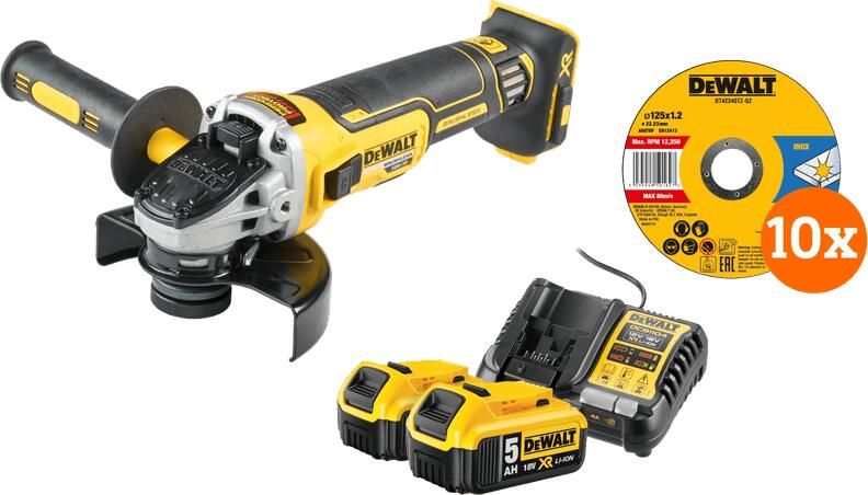 Dewalt DCG405NT-XJ 5 0 Ah Accu (2x) Compleet Pakket