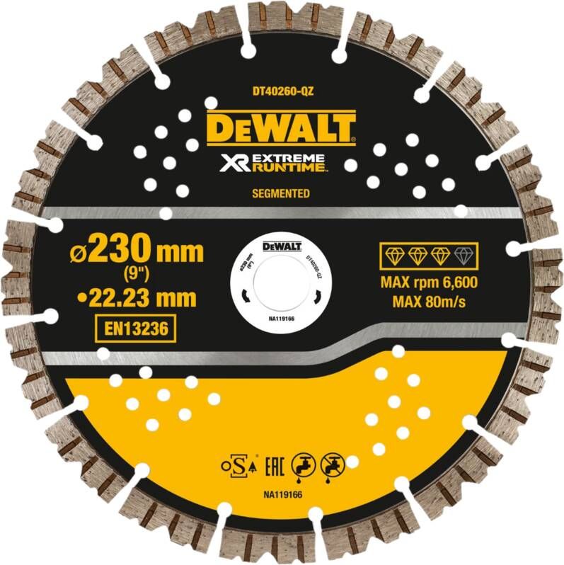 DeWalt Extreme Runtime Diamantschijf 230mm 22.2mm