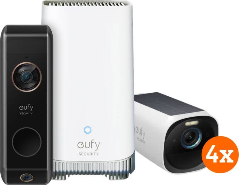 Eufy Cam 3 4-Pack + Video Doorbell Dual 2 Pro