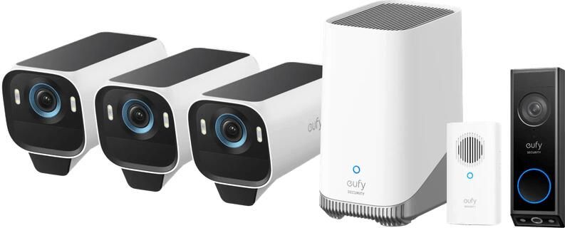 Eufy Anker Cam S3 Pro 3-Pack + Video Doorbell E340 + Chime