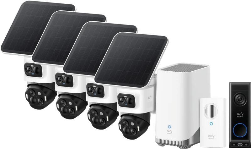 Eufy Anker Cam S4 4-Pack + HomeBase 3 + Video Doorbell E340 + Chime