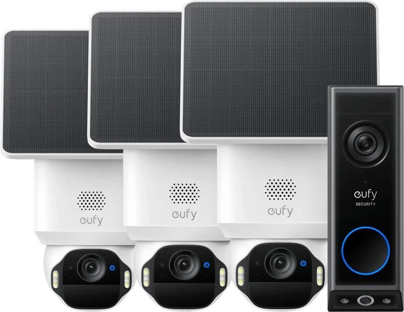 Eufy Anker SoloCam E42 3-Pack + Video Doorbell E340