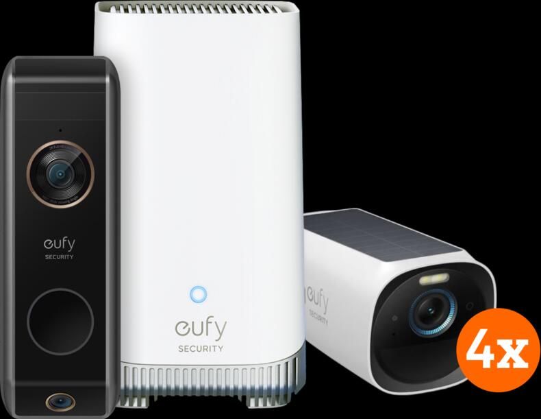 Eufy Cam 3 4-Pack + Video Doorbell Dual 2 Pro