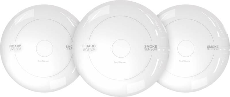 Fibaro Smoke Sensor (Werkt met Toon) 3-Pack (2 jaar)