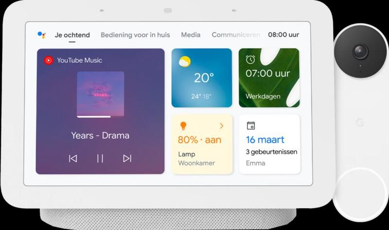 Google Nest Hub 2 Chalk + Deurbel